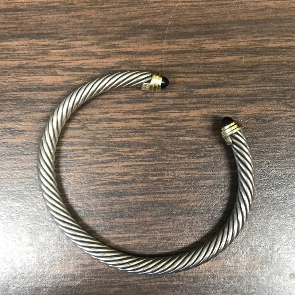 David Yurman cable bracelet with onyx tip